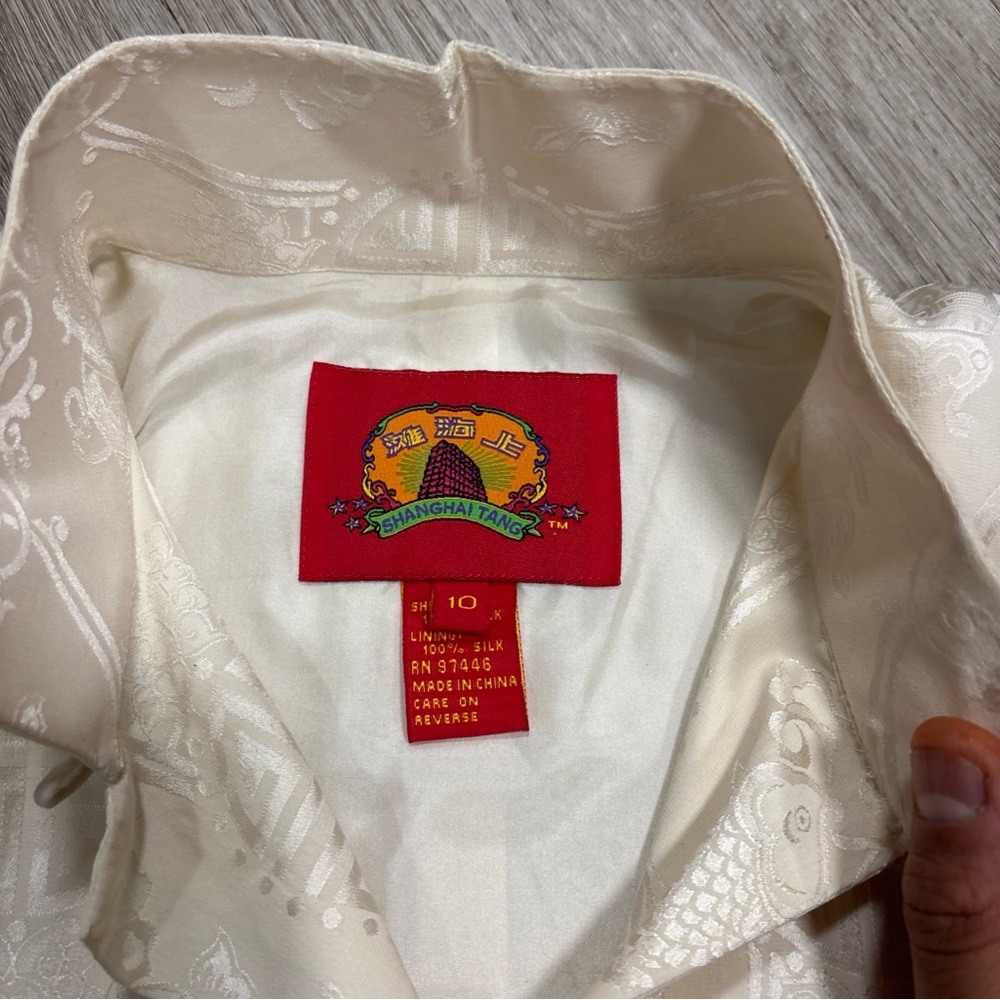 SHANGHAI TANG WHITE SILK LINING WOMENS JACKET SIZE US 10 - Picture 6 of 8